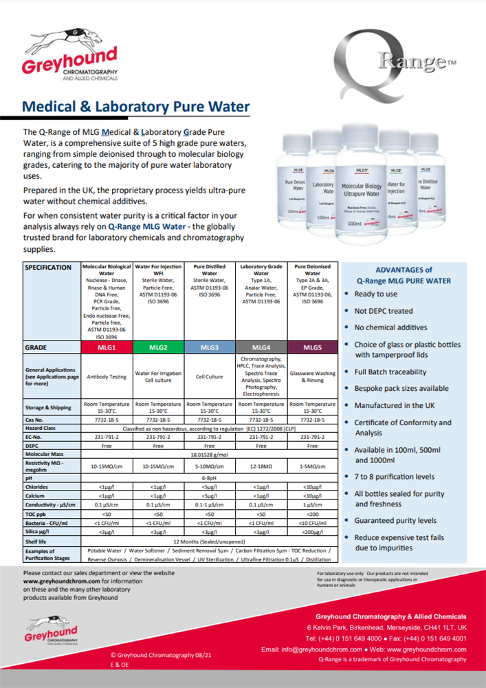 MGL Pure Water Catalogue